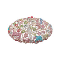 Sacs de soirée en cristal coloré motif animaux de la forêt pour femmes, pochettes à chaîne pour mariage, fête, banquet, logo personnalisé, vente en gros