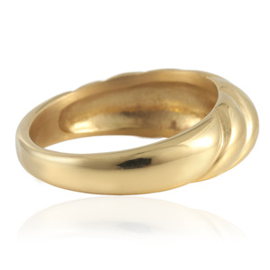 Anillo de Cuerda Trenzada Dorado, Joyería de Moda para Mujer, Acero Inoxidable, Estilo Retro Punk 21039 - Product Image 2