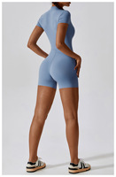 YISHENHON 2024 nouveau personnalisé femmes Fitness vêtements une pièce fermeture éclair athlétique entraînement barboteuse Scrunch bout à bout Yoga combinaison pour les femmes
