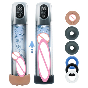 Herren-<span class=keywords><strong>Vibrator</strong></span> Wasserdicht mit Digitalanzeige Penis-Trainer Masturbationsbecher Vergrößerungs-Vakuumpumpe - Product Image 1