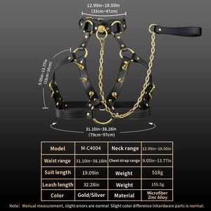 Collares de Esclavo SM, Esposas, Grilletes, Ropa de Bondage de Cuero, Estilo Punk para Fiestas, Juegos Sexuales, Juguetes Sexuales para Adultos al por Mayor - Product Image 2