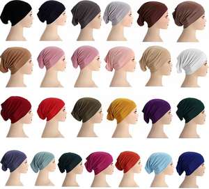 Роскошная трикотажная Закрытая Кепка мусульманский хиджаб внутренний мягкий дышащий шарф шали исламский хиджаб Эластичный Нижний Кепка - Product Image 6