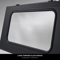 Auvent de camion en aluminium noir mat avec porte-bagages de toit à 4 barres