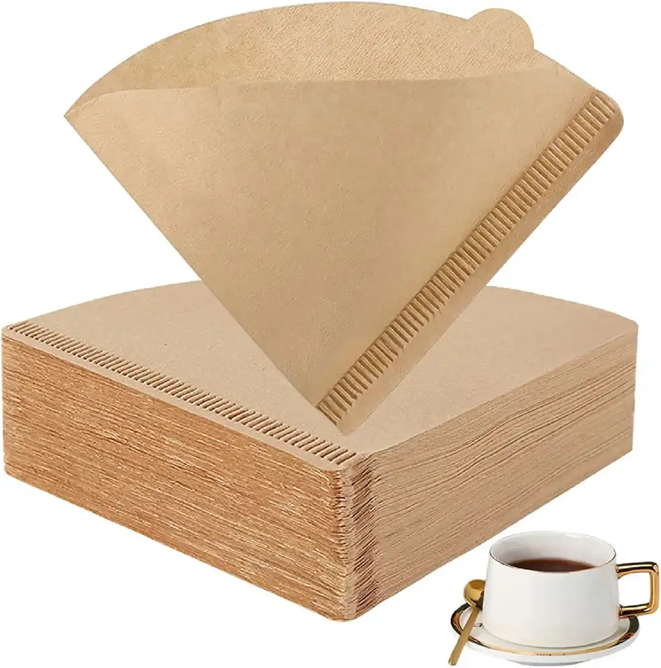 Filter papers manufacturer V shape Cone Coffee Filters Natural Drip Disposable Paper portable for coffee filter