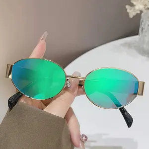 Großhandel Metall-Sonnenbrille Mode UV400 Damenbrille Sonnenbrille 2024 OEM Anti-Reflektions-Spiegel Sonnenbrille Punkbrille