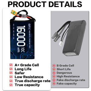Batería Lipo de alta potencia para Dron de 14,8 V y 100c, paquete de baterías de iones de litio de 16000mAh, batería recargable para Dron agrícola - Product Image 3