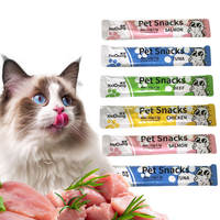 Nouveauté en gros, pack de 3 en 1, nourriture humide pour chat, friandises naturelles pour chat à lécher, friandises crémeuses pour chat, collations