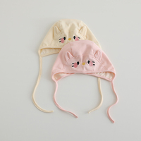 Adorable bonnet turban pour bébé avec oreilles de chat, en coton, bonnet bébé, dessin animé, couleur unie, bandeau pour nouveau-né, pour un usage quotidien