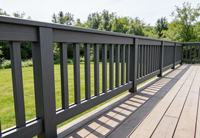 Rampe d'escalier en WPC co-extrudé anti-corrosion et résistant à l'humidité, protégé contre les UV, 100H50-B, pour balcon extérieur et sécurité des escaliers