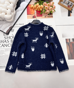 Cárdigan de punto festivo de invierno para mujer, suéter con botones y estampado de renos y copos de nieve, con bolsillos, ropa exterior informal y acogedora - Product Image 2