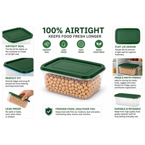 Juego de 17 Recipientes de Plástico para Preparación de Comidas con Tapas, Cajas para Preparar Almuerzos con Diferentes Tamaños, Caja Transparente para Almacenar Frutas - Product Image 3