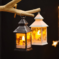 Lanterne d'Halloween vintage noire en forme de petite maison