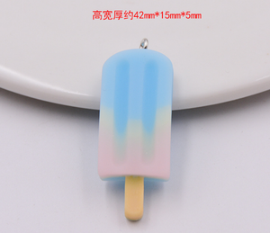 多色樹脂アイスクリームチャーム子供用模造食品アイスクリームジュエリーチャーム子供のおもちゃギフト樹脂漫画チャーム - Product Image 5