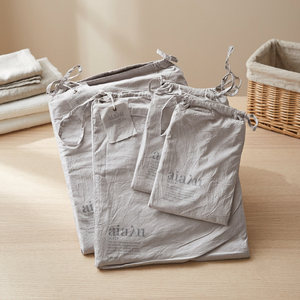 Custom 10oz Cotton Linen Dust <b>Bags</b> with Unique Logo Eco-Friendly Daily Use Storage Rope Handle Letter Pattern Dust <b>Bag</b> - Product Image 3