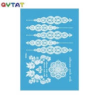 Autocollants de tatouage temporaire personnalisés pour mariage, en dentelle, motifs fleurs Mehndi, imperméables, sexy, art corporel, tatouage au henné blanc pour femmes