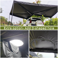 Abri pour véhicule de camping en plein air Tente d'auvent latérale de voiture autoportante à 270 degrés avec lumières LED