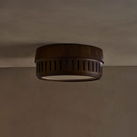Plafonnier décoratif de luxe en bois de noyer pour chambre à coucher, salle à manger, décoration moderne, salon, lampe LED ronde au plafond