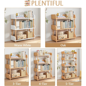 <span class=keywords><strong>Bibliothèque</strong></span> ouverte en bois à 3 niveaux pour tout-petits avec bord supérieur pour la chambre des enfants - Product Image 2