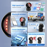 Escáner de Código de Barras de Escritorio JR Serie T27, Lector de Códigos QR 2D, Plataforma de Escaneo Omnidireccional USB de Manos Libres para Supermercados y Comercios Minoristas