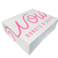 Caja de Cartón Blanca Personalizada con Acabado Brillante para Pasteles, Donuts y Postres, Ideal para Panaderías y Comida para Llevar, Uso B2B