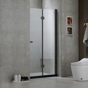 Puertas de <span class=keywords><strong>ducha</strong></span> plegables de color negro, a prueba de agua, con hardware, kits de <span class=keywords><strong>puerta</strong></span> de <span class=keywords><strong>ducha</strong></span> deslizante, venta directa de fábrica de China - Product Image 2