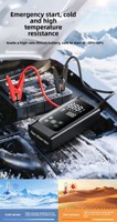 Démarreur de voiture d'urgence 12V avec compresseur d'air, démarreur de secours 1000A, charge rapide USB, gonfleur de pneus portable