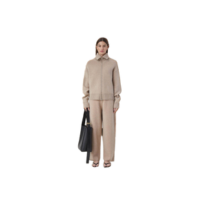 Cappotto di maglieria invernale Oversize in tinta unita <span class=keywords><strong>Cardigan</strong></span> a maniche lunghe <span class=keywords><strong>con</strong></span> colletto e <span class=keywords><strong>cerniera</strong></span> stile Casual - Product Image 3