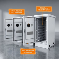 Armoire de charge pour équipement de télécommunications extérieur W-TEL IP65 30U, coffret rack 19 pouces