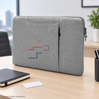 Housse d'ordinateur portable en polyester sur mesure avec poche avant zippée, étui pour ordinateur professionnel