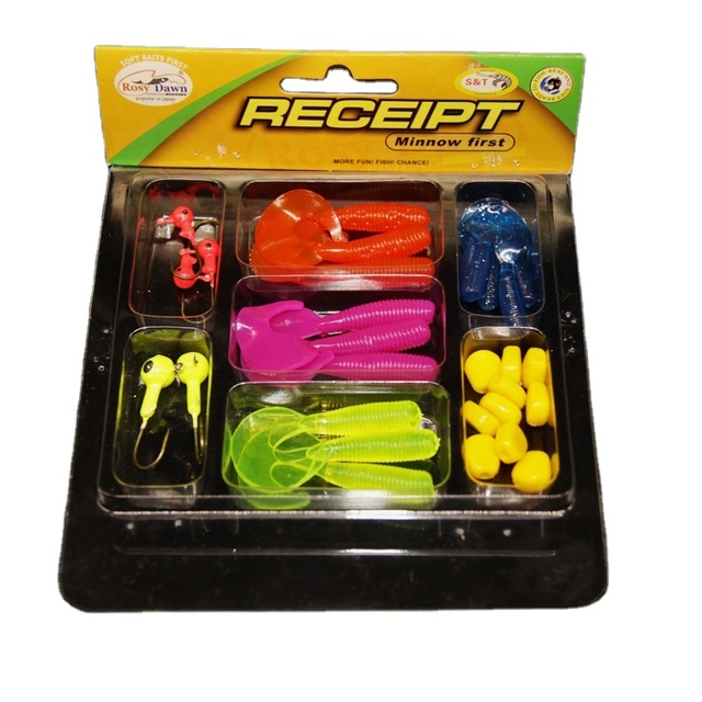 High Quality 29pcs/BOX Lure Set with Soft Fishing Lure Kit and Lead Head Fish Hook