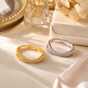 Anello a doppia fila, accessorio di moda per l'uso quotidiano femminile - Product Image 3