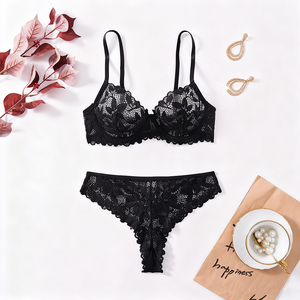US Local Femmes Érotique Noir Lingerie Sexy Ouvert Poitrine Sous-Vêtements Dentelle Semi Tentation Body Soutien-Gorge Ensemble - Product Image 5