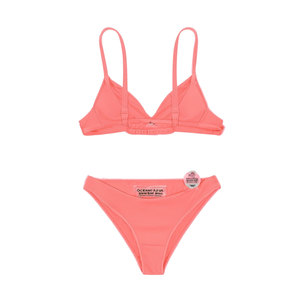 Set Bikini Oceano Azul Rosa Taglia 40 42 44 Costume da Bagno Donna Tinta Unita Slip a Perizoma in Maglia Elasticizzata Spandex Nylon - Product Image 1