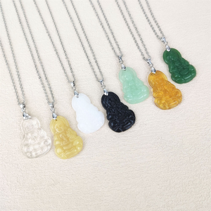 สร้อยคอจี้คริสตัลควอตซ์รูป<span class=keywords><strong>พระ</strong></span>พุทธรูป ดีไซน์ทันสมัย ชุบทอง 18K สำหรับทุกเพศ ของขวัญทางศาสนา - Product Image 3