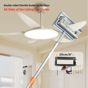 Telescoping 3 in 1 Microfiber Extendable Professional Ceiling Fan Blade <strong>Cleaning</strong> Brush Cleaner <strong>Duster</strong> Mop for Home <strong>Cleaning</strong> - Product Image 2