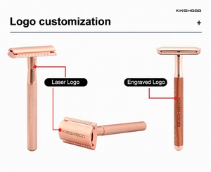 Maquinilla de afeitar de seguridad de doble filo ecológica rasierhobel de latón reutilizable Manual de alta calidad con soporte - Product Image 4