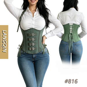 Tops Corsets en Spandex Anti-Bactériens Écologiques pour Femmes, Vente en Gros, Style <span class=keywords><strong>Goth</strong></span> Punk Court, Grande Taille, Lingerie Sculptante à Lacets, Meilleur Rivet de Taille - Product Image 1