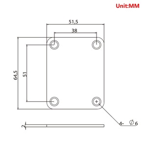 Placa de Refuerzo para Mástil de Guitarra Eléctrica de Hierro con Deflector de Protección de 4 Orificios para el Mástil de Piano - Product Image 5