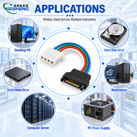 Kabel Adaptor Daya SATA 15 Pin ke 4 Pin IDE untuk HDD DVD Komputer Desktop