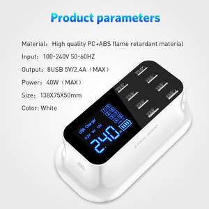 <span class=keywords><strong>Chargeur</strong></span> rapide sans fil à <span class=keywords><strong>8</strong></span> ports LED, affichage LED, adaptateur universel pour téléphone portable, compatible avec <span class=keywords><strong>iPhone</strong></span> - Product Image 2