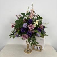 Arrangement floral artificiel haut de gamme pour événements en extérieur, grande composition florale artificielle rose vif et rouge de 50 cm pour banquets