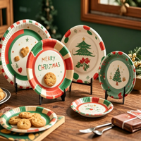 Assiettes en papier de style américain durables et recyclables pour les fêtes