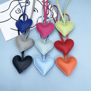 Wholesale Heart-shaped PU Leather Keychain Fashion love Pendant Luxury <b>Bag</b> Charms Women's <b>Bag</b> Accessories Customized - Product Image 5