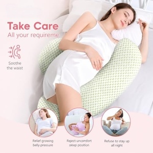 Pregnancy Pillow Full Body Maternity <b>Support</b> Washable Removable Cover Belly <b>Back</b> Hip Leg Side Sleeping Comfort Cushion - Product Image 3