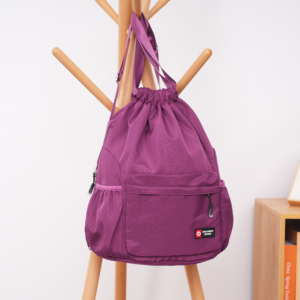 Thể thao không thấm nước khô nhỏ tùy chỉnh tái sử dụng túi tái chế rPet nylon có thể gập lại Tote Túi giá rẻ siêu nhẹ Ba lô - Product Image 4