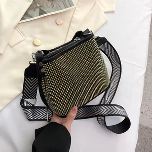 Sac à main de créateur neuf avec strass, sac bandoulière couleur unie avec fine sangle, sacs à main pour femmes, sac seau Tanjing - Product Image 3
