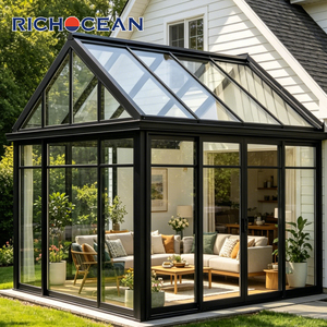 RICHOCEAN Pergola de jardin sur mesure à double vitrage, Solarium en aluminium avec vitrage trempé Low-e, Vérandas - Product Image 5
