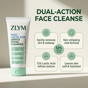 Nettoyant Visage Éclaircissant 12% Acide Lactique AHA Exfoliant Unifiant le Teint Doux pour les Taches Sombres <span class=keywords><strong>et</strong></span> Irrégulières - Product Image 1