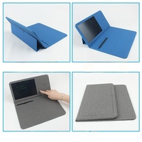 Tapis de souris sans fil portable avec bloc-notes, charge rapide Qi 15W, pliable, pour la maison, le bureau, les voyages, logo personnalisé