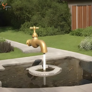 Scultura in acciaio inossidabile lucidata a mano personalizzata unica rubinetto magico fontana decorazione quadrata parco casa bizzarro ornamento da giardino - Product Image 3